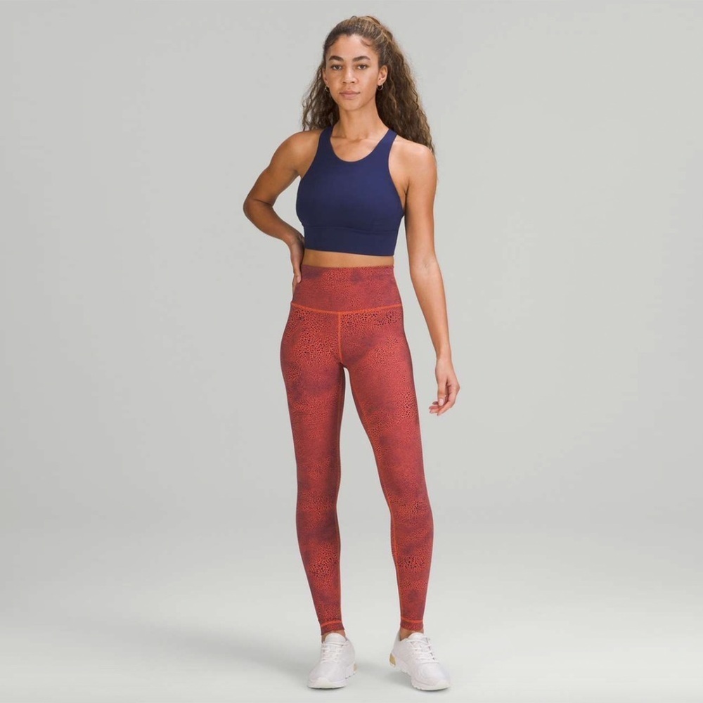 Lululemon - Wunder Train High-Rise Tight - Crackle Glaze Vintage Orange Larkspur